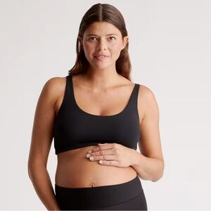 NEW QUINCE Pack Of 2 Micromodal Maternity & Postpartum Bras Black 26